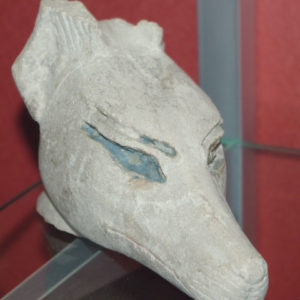Ancient Egyptian jackal statue fragment from Saqqara dated 664 – 332 BC