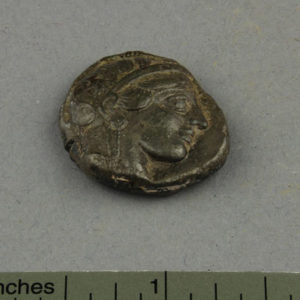 Ancient Egyptian coin from Naukratis dated 500 – 400 BC