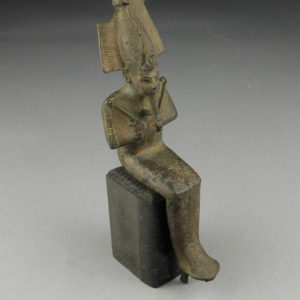 Ancient Egyptian seated mummiform Osiris from Abydos dated 664 – 332 BC