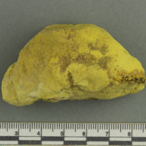 Ancient Egyptian yellow pigment fragment from Amarna dated 1550 – 1295 BC