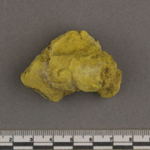 Ancient Egyptian yellow pigment fragment from Amarna dated 1550 – 1295 BC