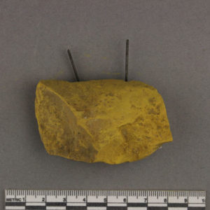 Ancient Egyptian yellow pigment fragment from Amarna dated 1550 – 1295 BC