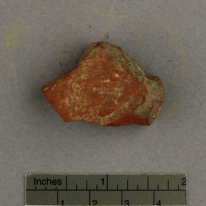 Ancient Egyptian red pigment fragment from Amarna dated 1550 – 1295 BC