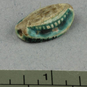 Ancient Egyptian cowrie seal amulet from Amarna dated 1550 – 1295 BC