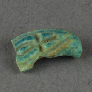 Ancient Egyptian ring bezel fragment showing Ankh hieroglyph from Amarna dated 1550 – 1295 BC