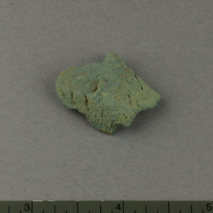 Ancient Egyptian turquoise pigment fragment from Amarna dated 1550 – 1295 BC