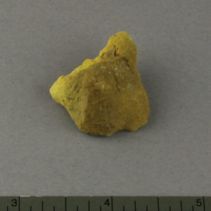 Ancient Egyptian yellow pigment fragment from Amarna dated 1550 – 1295 BC