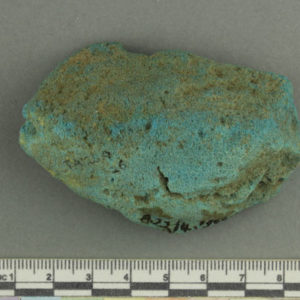 Ancient Egyptian light blue pigment fragment from Amarna dated 1550 – 1295 BC