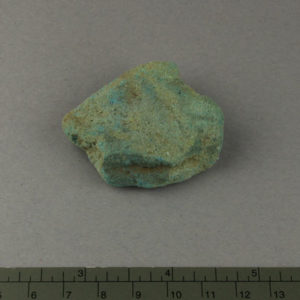 Ancient Egyptian turquoise pigment fragment from Amarna dated 1550 – 1295 BC