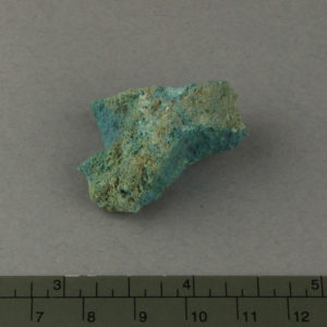 Ancient Egyptian turquoise pigment fragment from Amarna dated 1550 – 1295 BC